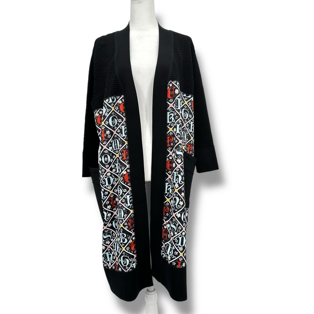 Emmanuel Ferré Milano Italy Black Open Front Cardigan Size M Artwear Avant Garde